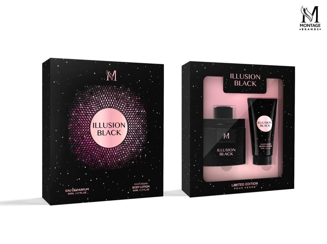 COFFRET PARFUM 50ML ILLUSION BLACK M2687