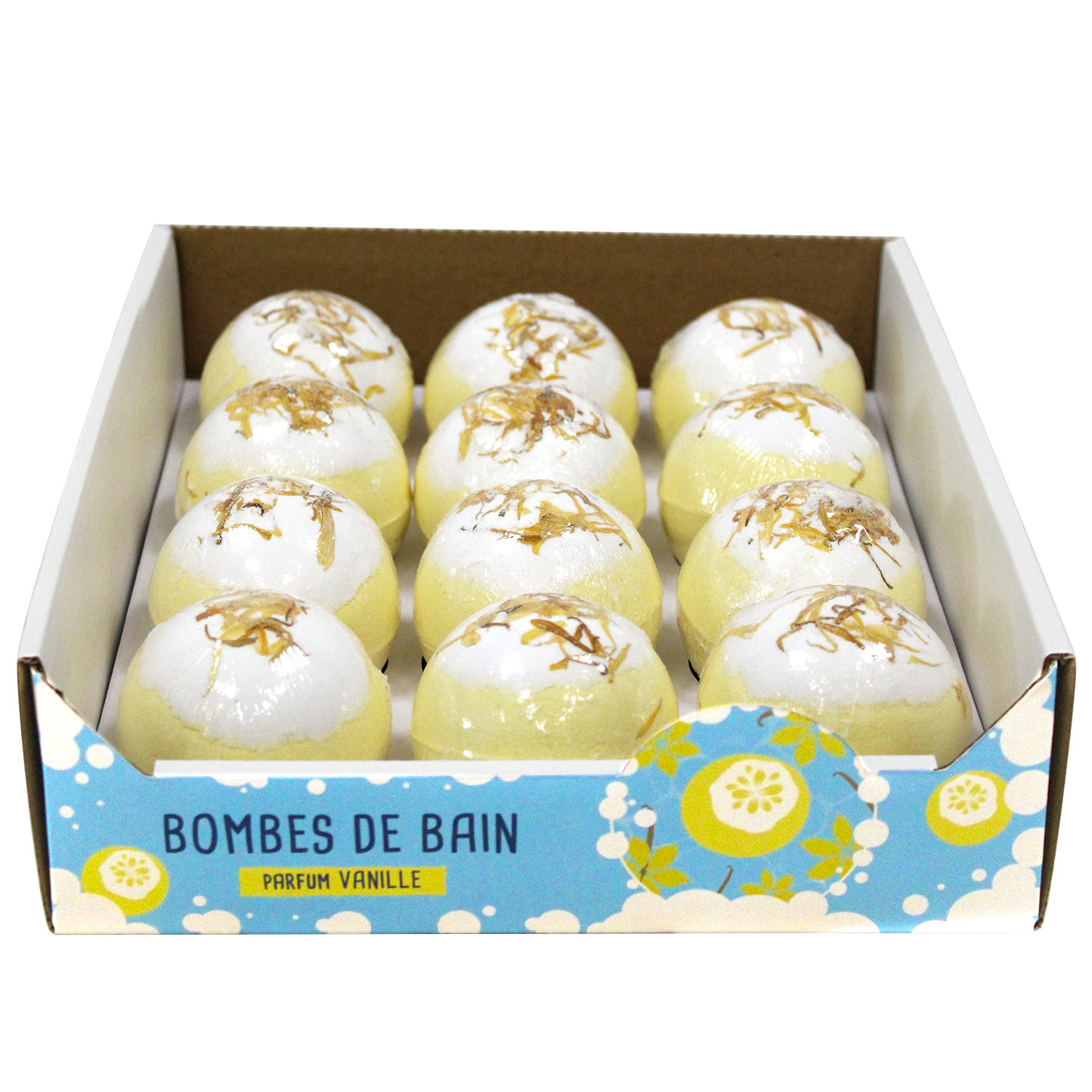 Bombe de bain 150 gr- Fleurs Séchées - Senteur Vanille